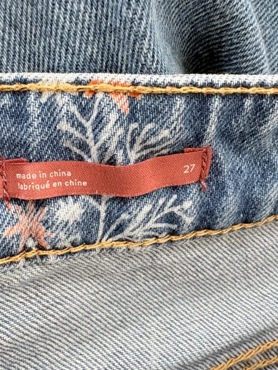 Anthropologie Pilcro Ultra High Rise Denim Shorts Button Fly Floral - Picture 7 of 10